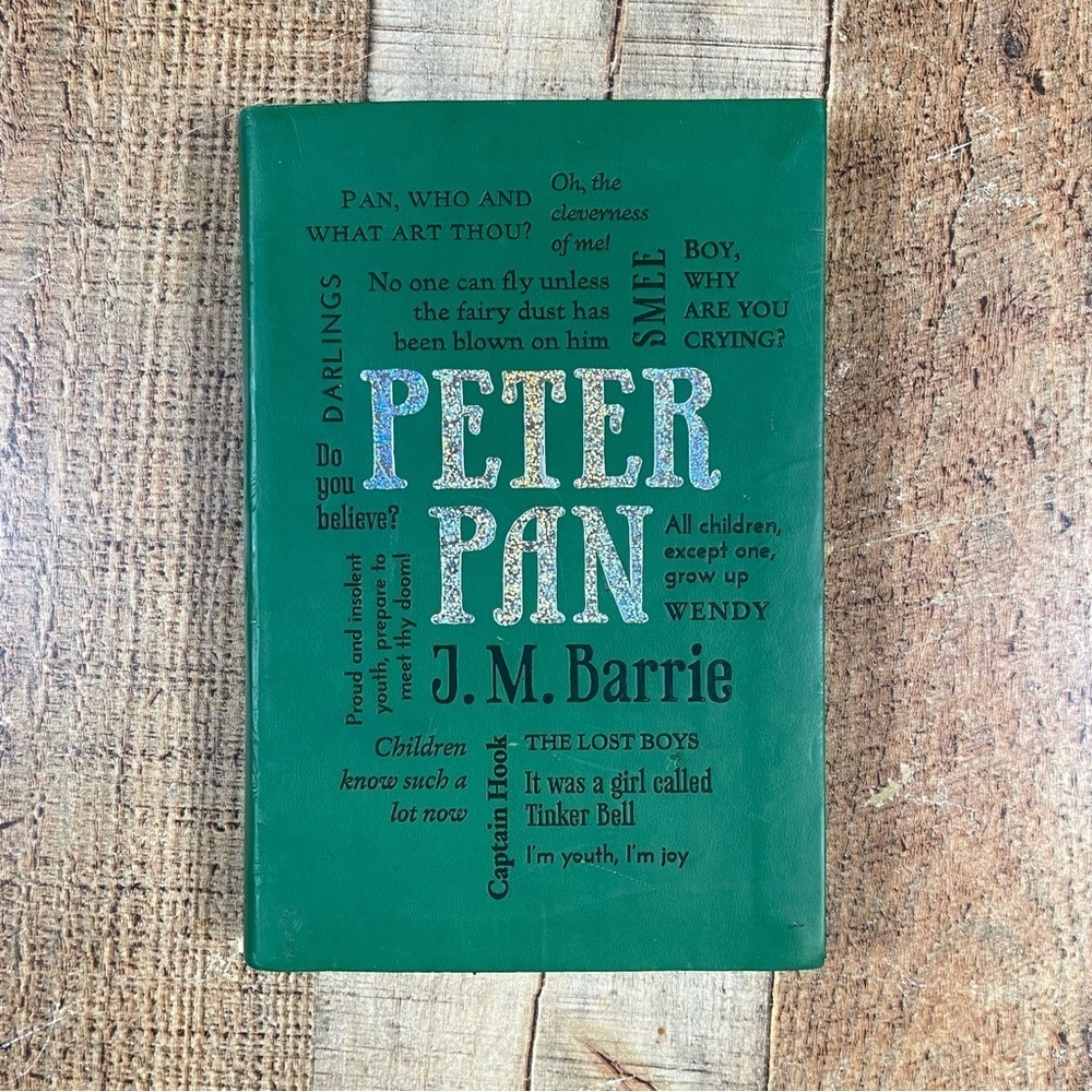 Peter Pan Word Cloud Classics by J M Barrie Paperback Foil Cover Faux Leather